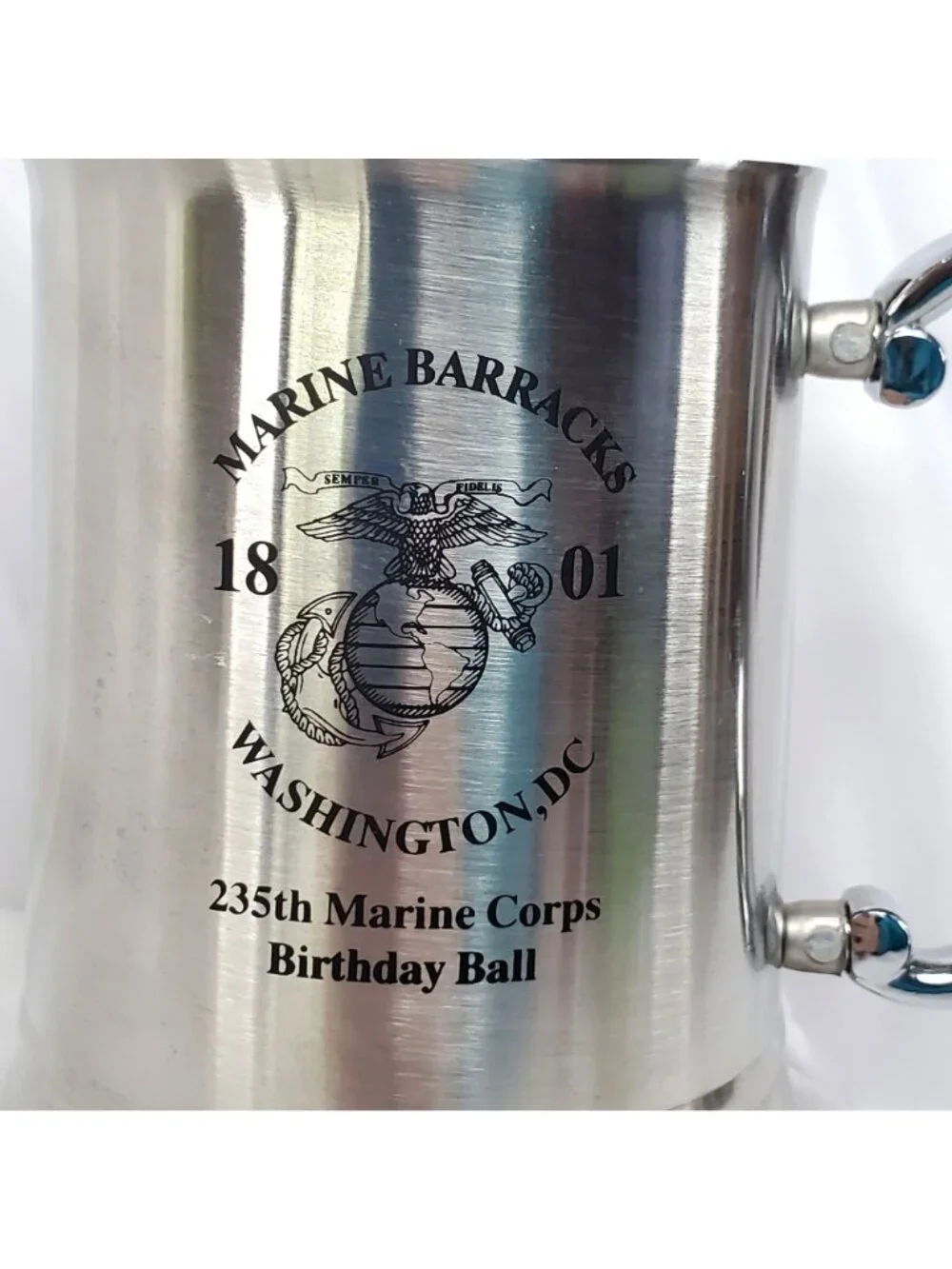 Marine Barracks Washington DC 235th USMC Birthday Ball Stainless Steel Tankard
